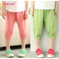 Newest Fashion Girl Casual Loose Linen Trousers,Kids Elastic Hems Pants